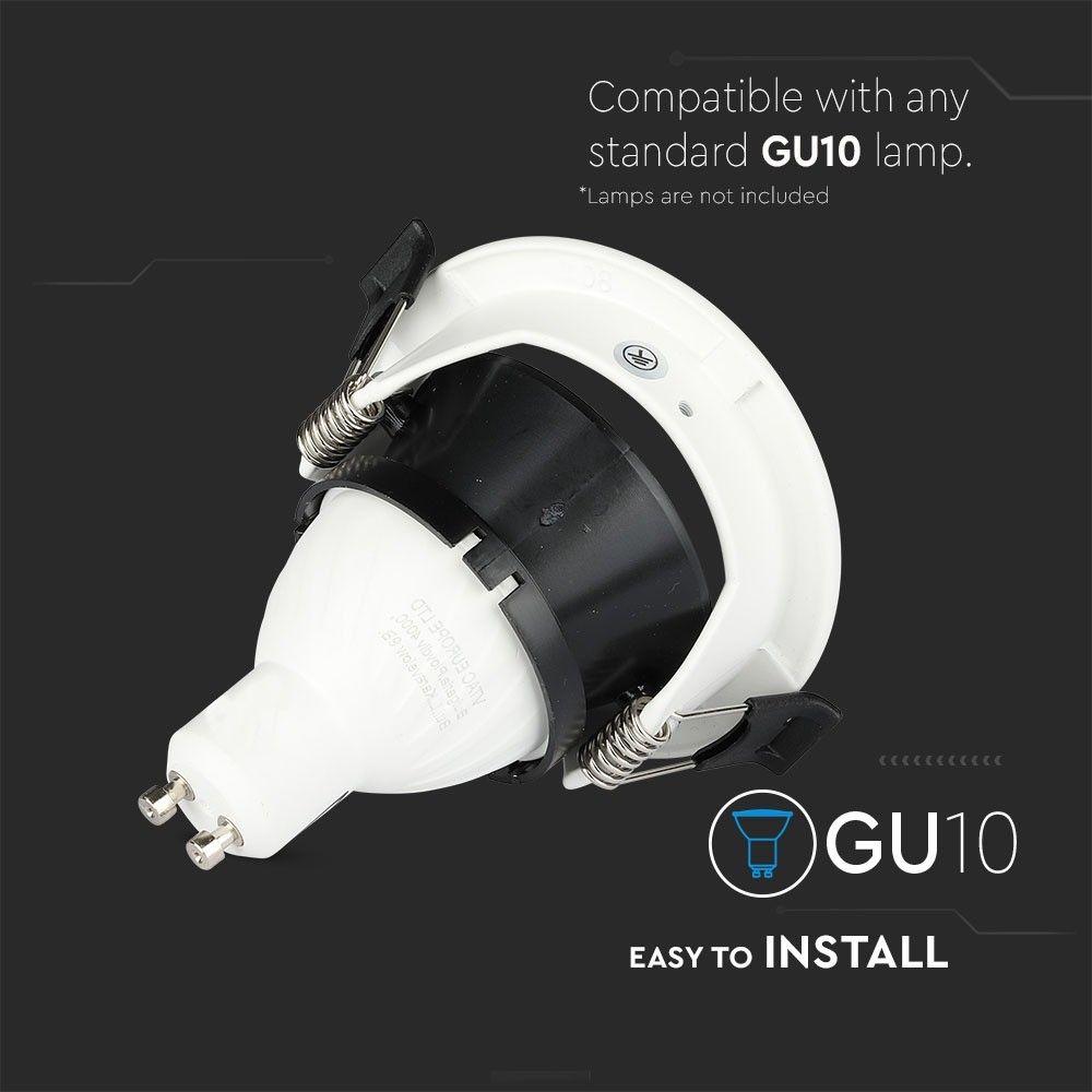 VT-884 GU10 FITTING HALF CIRCLE WHITE+BLACK