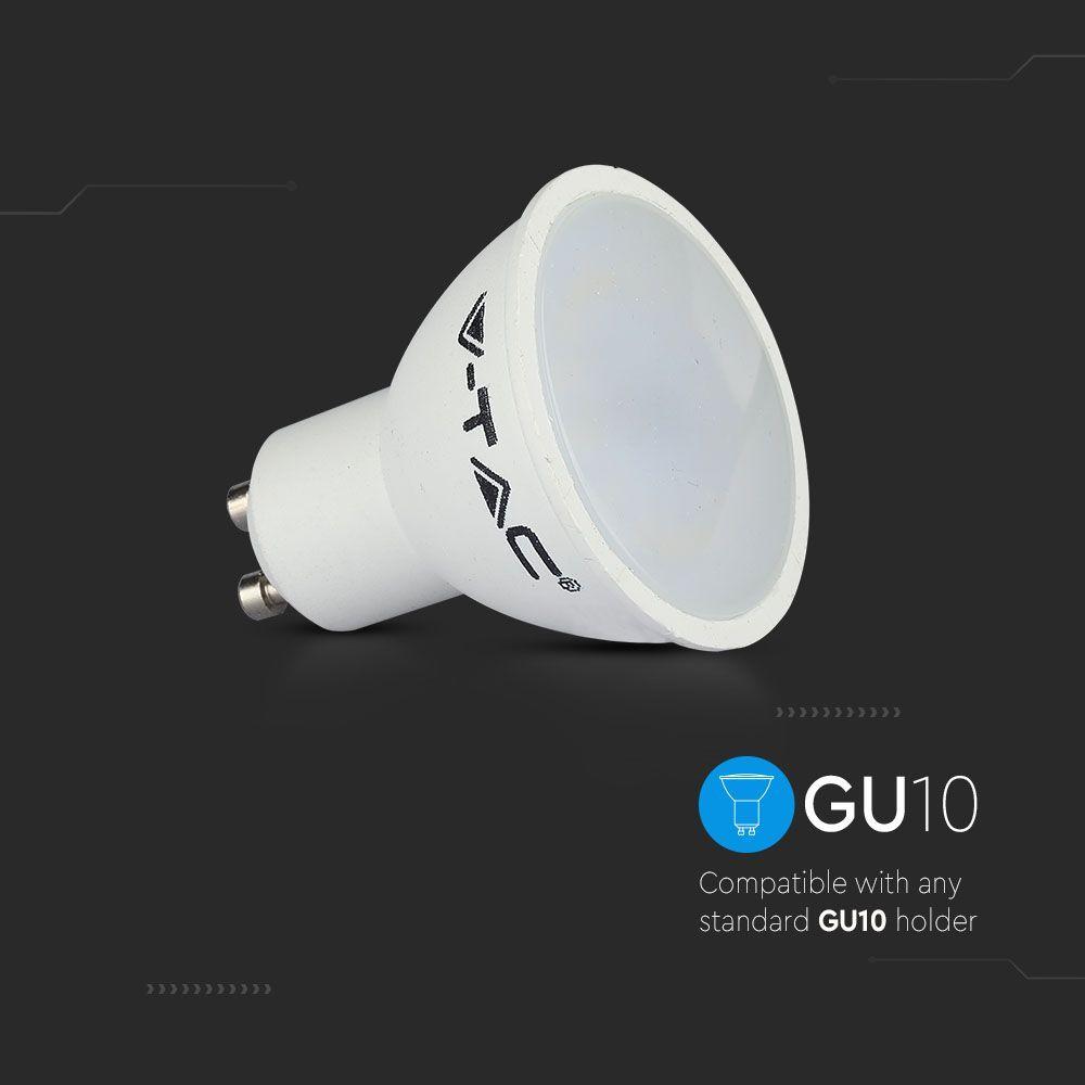 VT-2244 5.5W SMART GU10 PLASTIC SPOTLIGHT MILKY COVER RF CONTROL RGB+3000K DIMMABLE 110'D