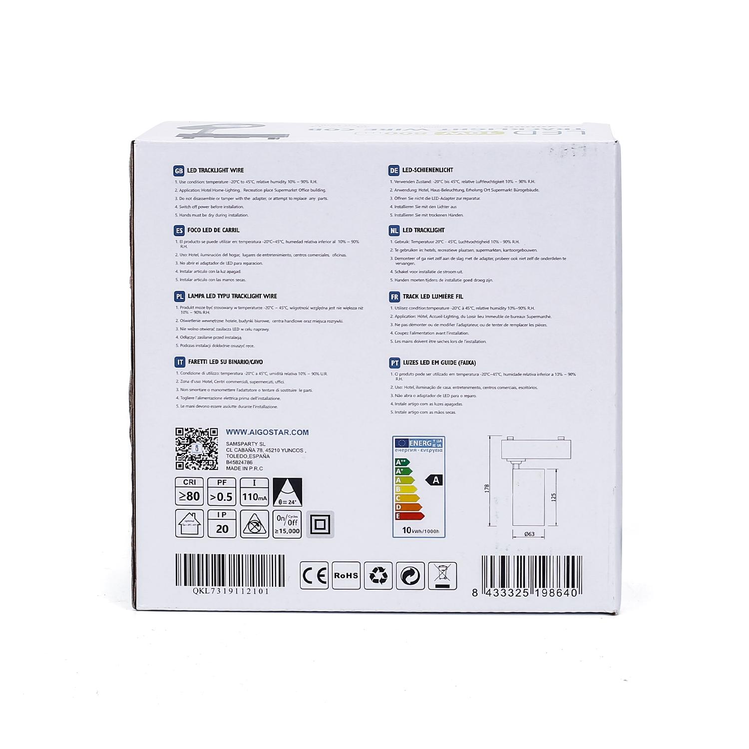 Światło dwutorowe LED, 10W, 4000K, 800lm