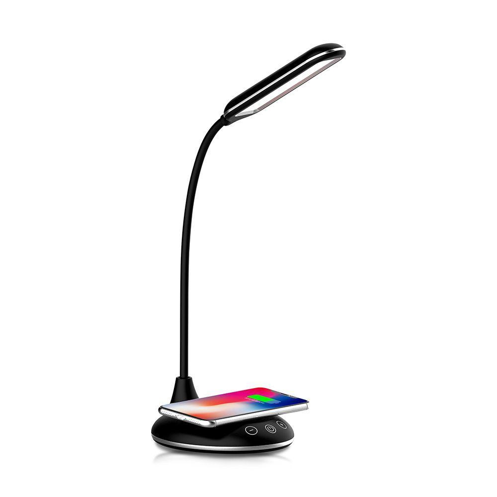 VT-7705 4W LED TABLE LAMP WIRELESS CHARGER 3000K-6500K BLACK