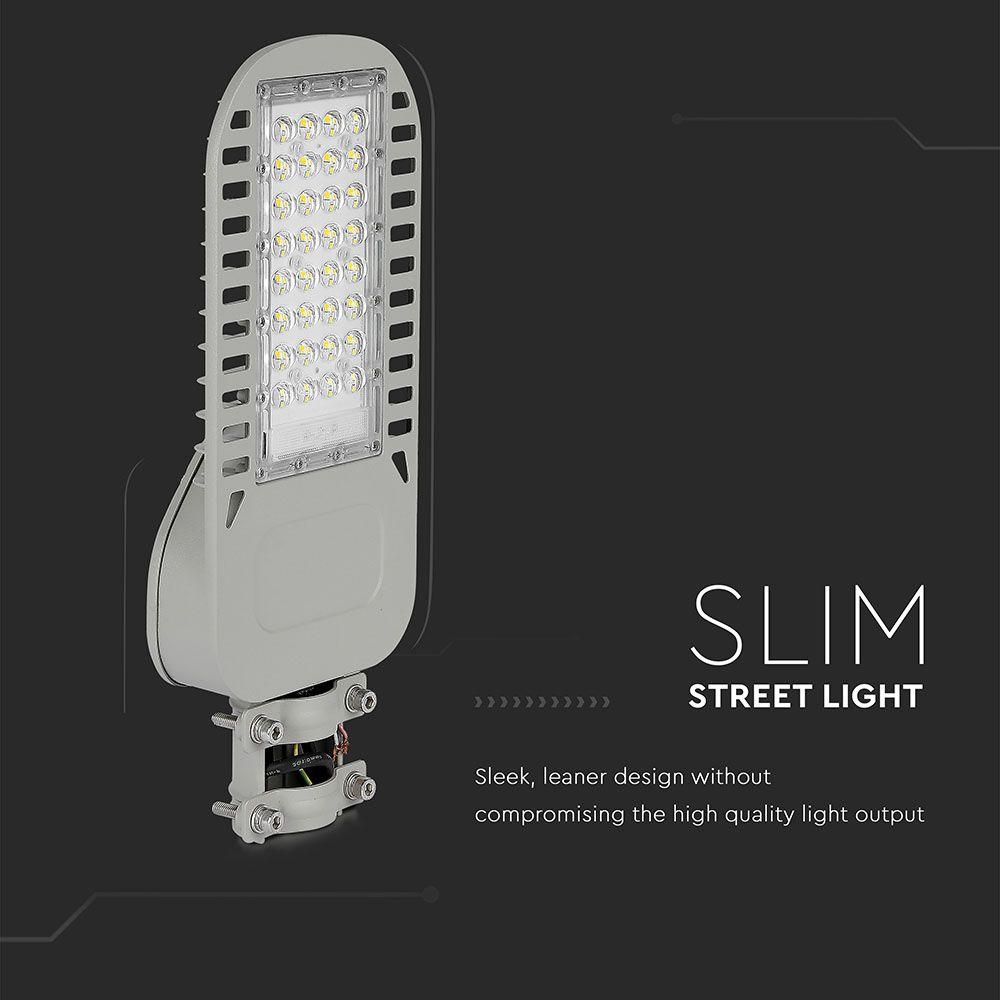 50W Lampa uliczna LED Slim, Chip SAMSUNG, Barwa:6400K, Wydajność: 120lm/w, VTAC, SKU 959