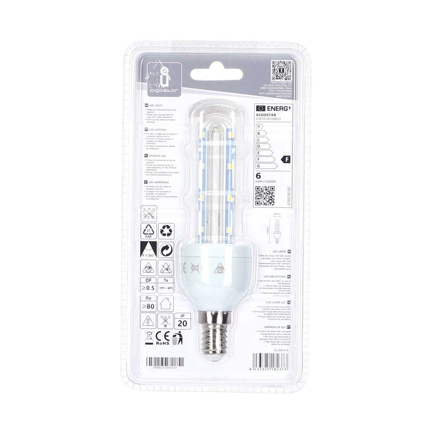 LED E14 6W U-tube