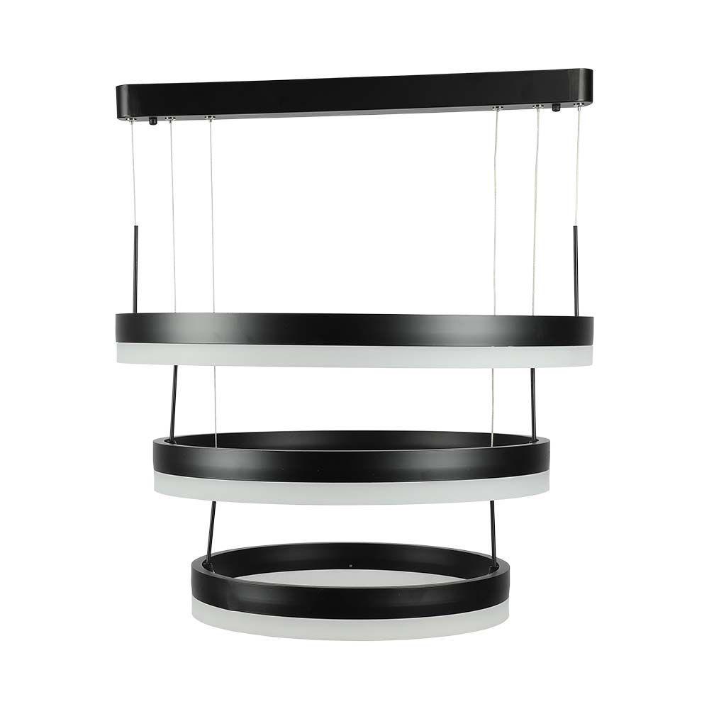 92W Lampa Wisząca, Klosz: Aluminium, Barwa:3000K, Ściemniana, Czarny, VTAC, SKU 213990