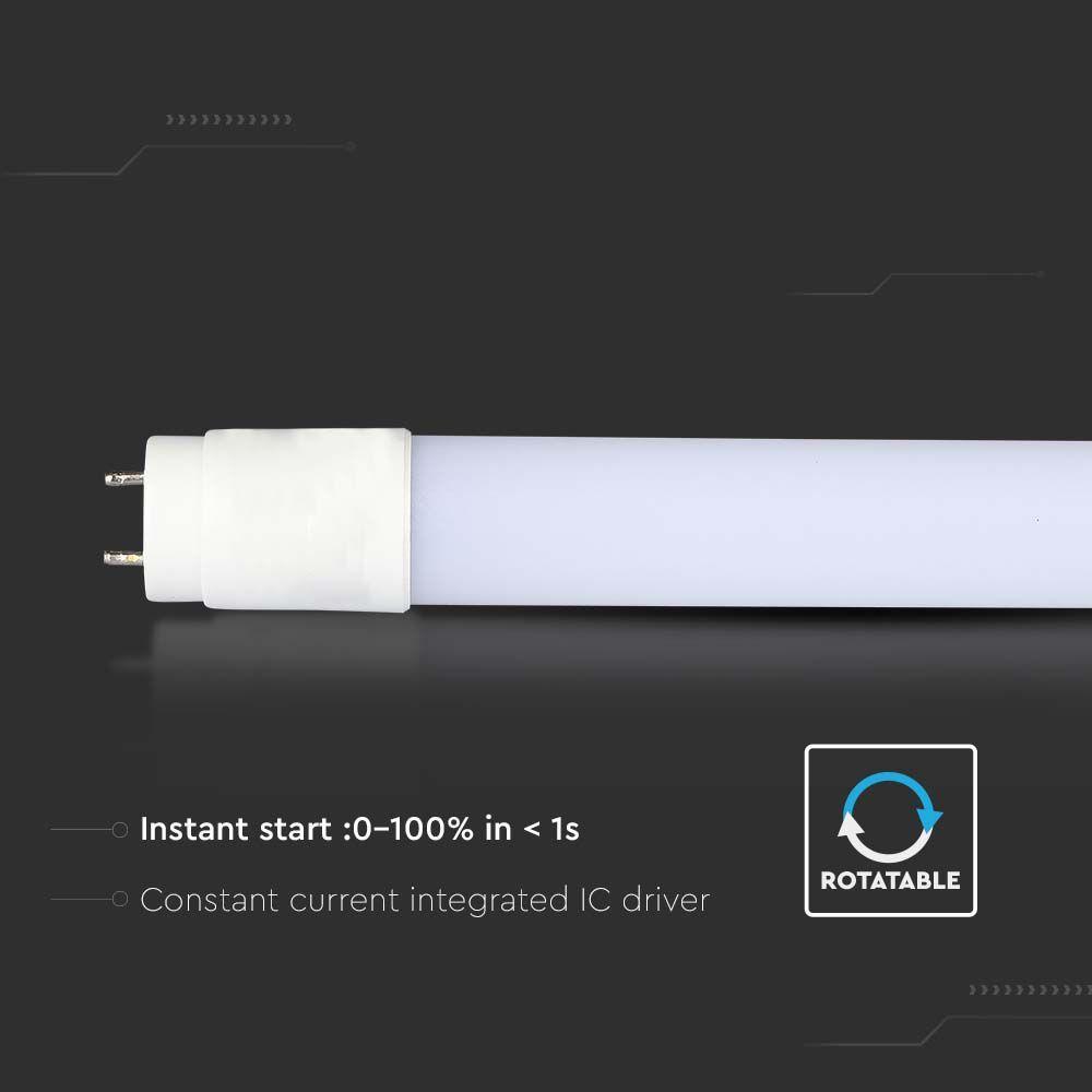 VT-1277 18W T8 LED PLASTIC TUBE NON ROTATABLE 120CM 6400K G13