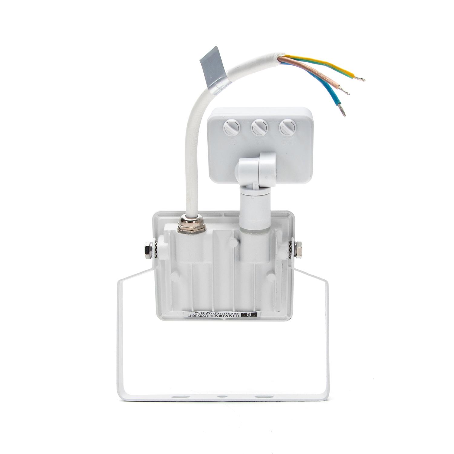 LED Slim Floodlight with Sensor White 10W (Die-casting)