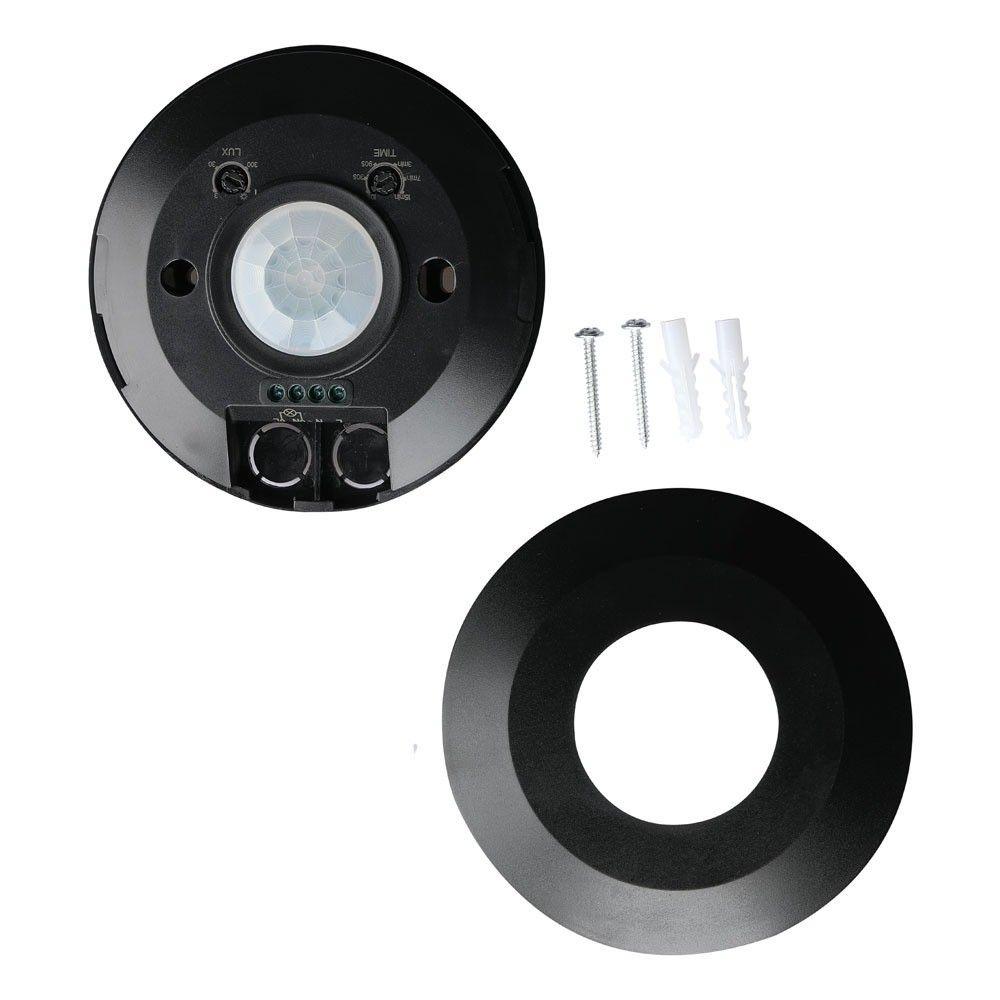 VT-8027 PIR CEILING SENSOR BLACK(FLAT) - MAX:1000W LED