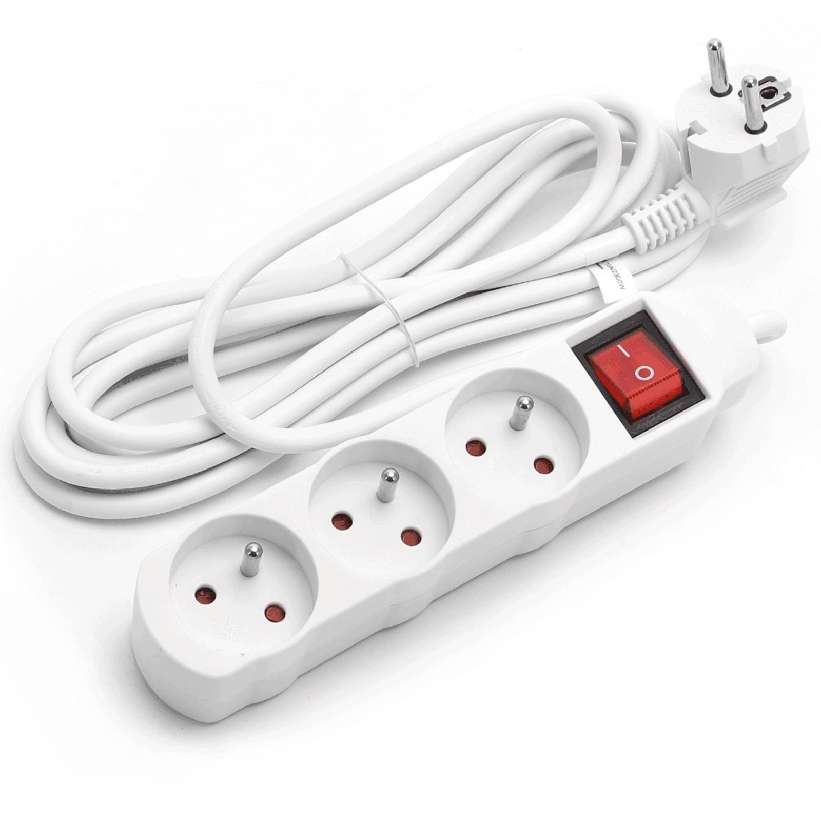 Power strips 3-way 1.5m H05VV-F 3G1.0m㎡ White