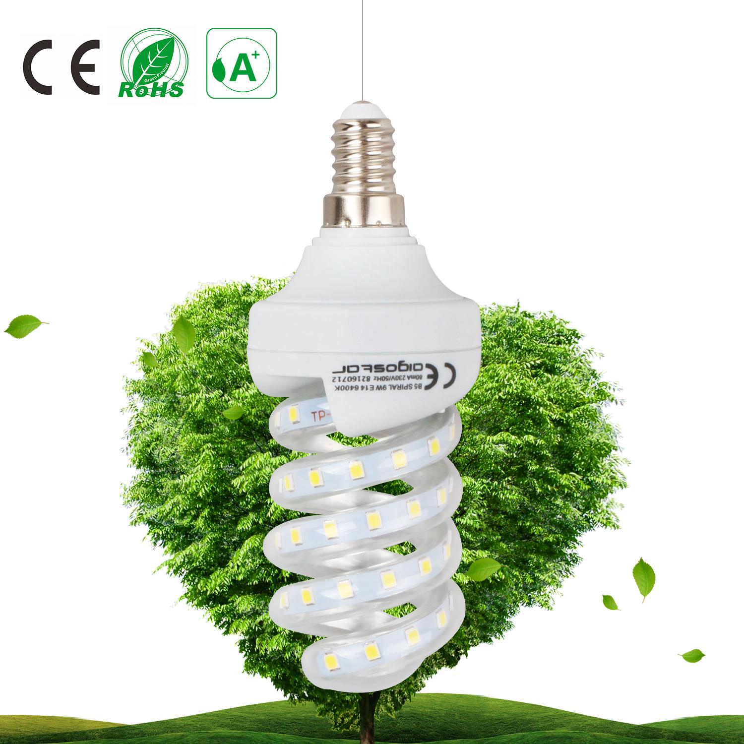 LED E14 9W Spiral tube