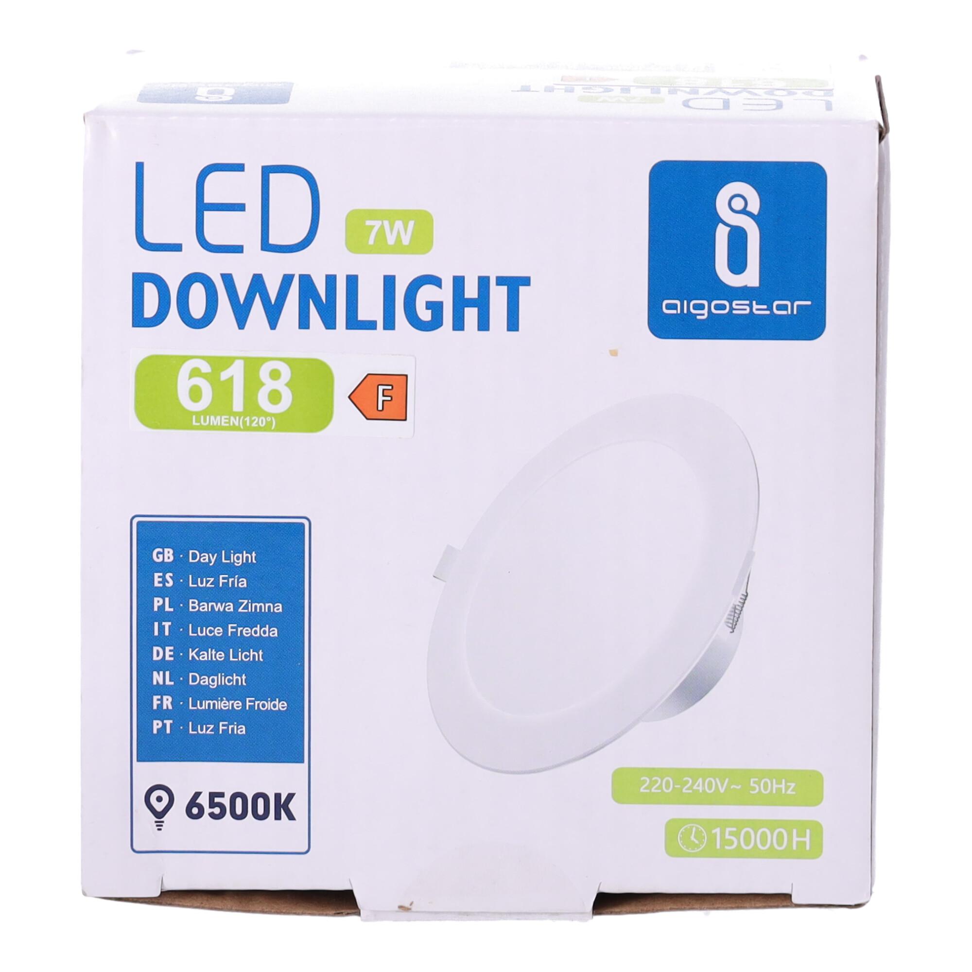 E6 LED  Flush-mounted Round Downlight 7W White Light