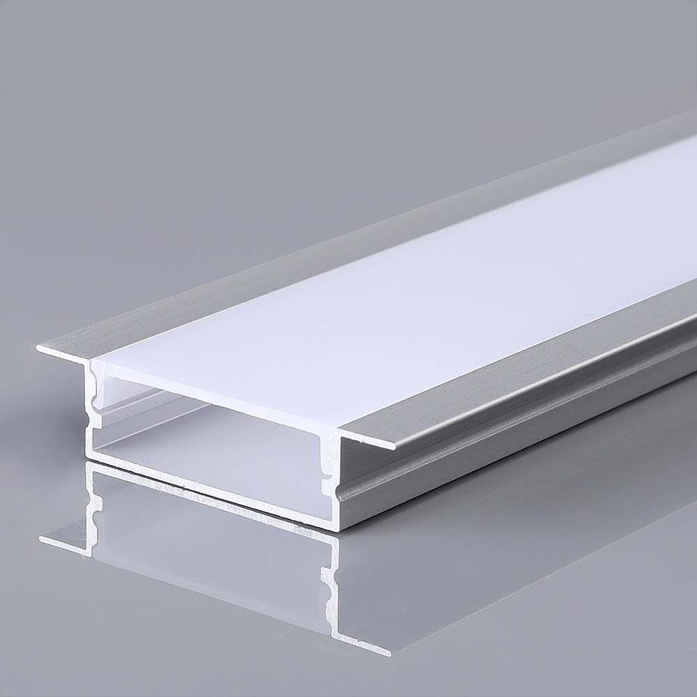 Profil Aluminiowy do paska LED wpuszczany, 2000x30x10mm, Klosz: Mleczny, Kolor: Aluminium , VTAC, SKU 23177