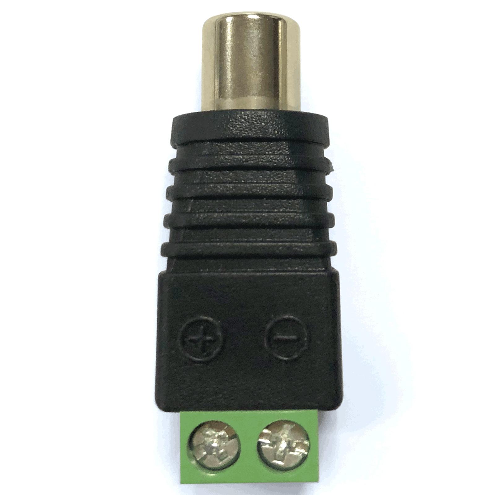 RCA Female Plug to AV Screw Terminal Black & green