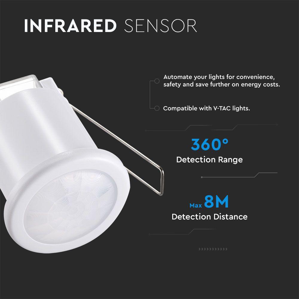 VT-8092 PIR CEILING SENSOR-WHITE BODY (MAX:400W LED)