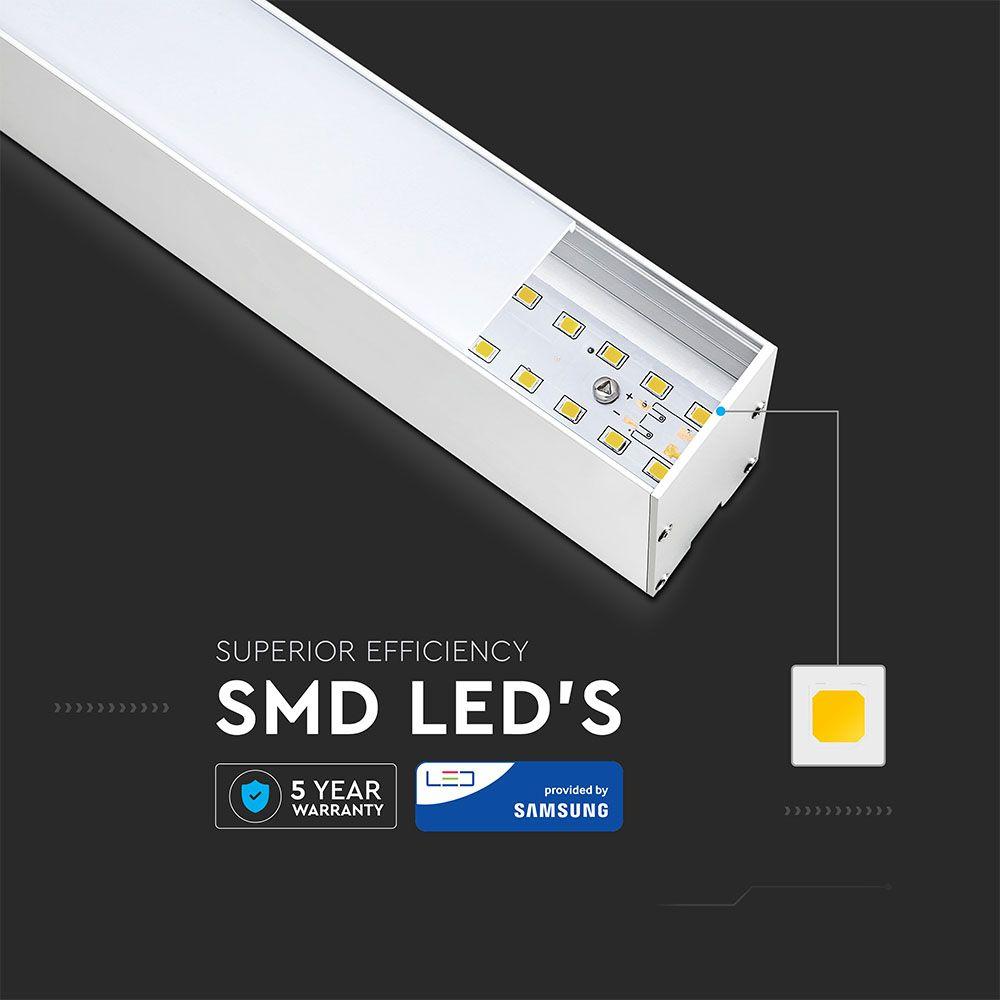 40W Lampa Liniowa LED, Chip SAMSUNG, Barwa:6400K, Obudowa: Biała, VTAC, SKU 602