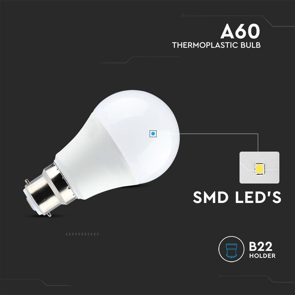 VT-2189 8.5W A60 THERMAL PLASTIC LED BULB 6500K B22