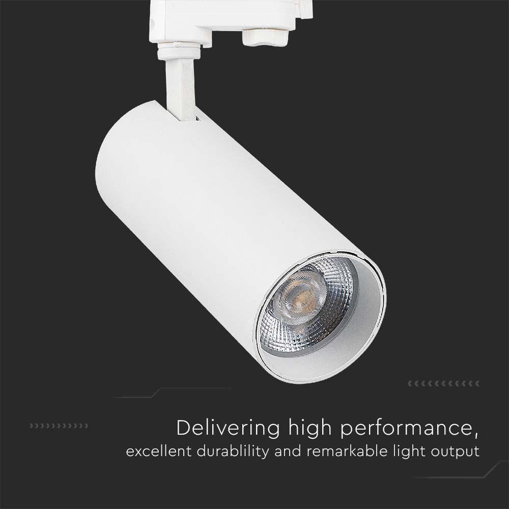 VT-47050 40W COB LED TRACKLIGHT 3IN1 WHITE BODY, WHITE REFLECTOR, WHITE BACK COVER