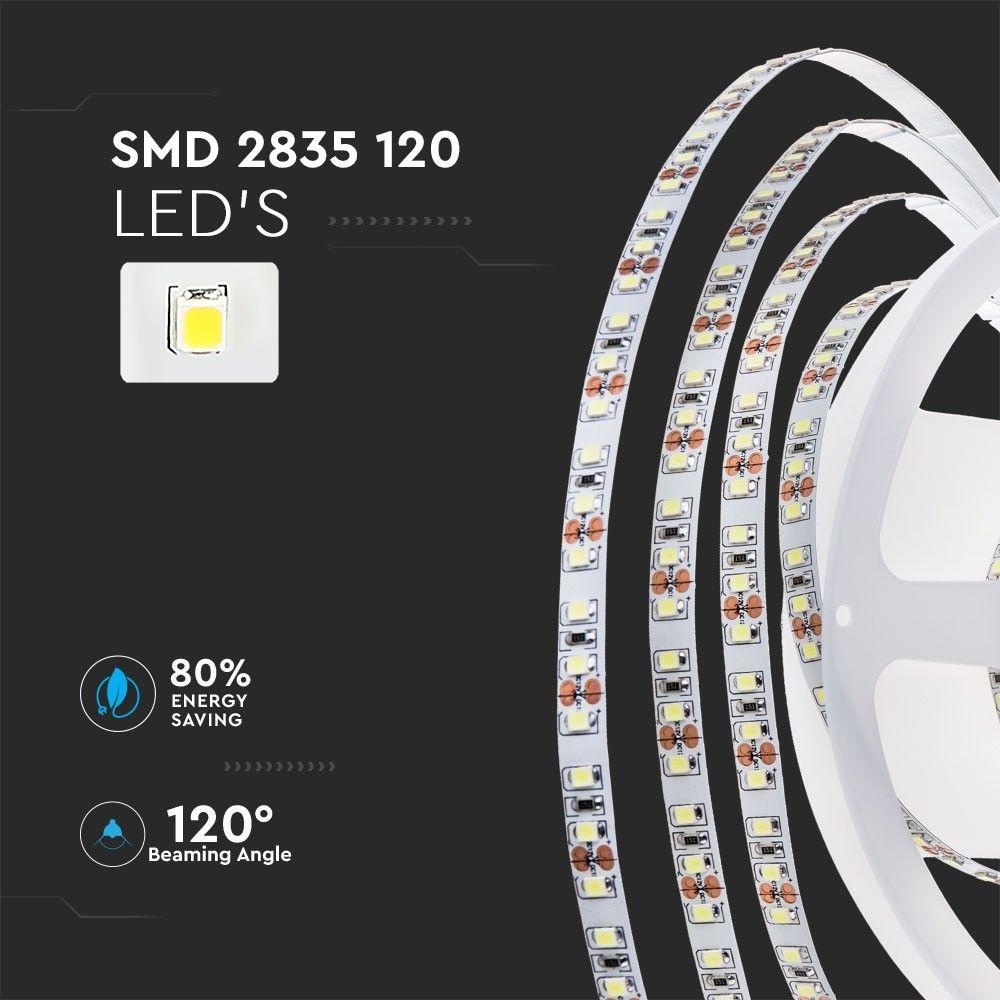 Taśma LED, Barwa:6000K, IP20, Zasilanie: 24V, Wzmocniony podkład PCB, Rolka:10m, VTAC, SKU 2624