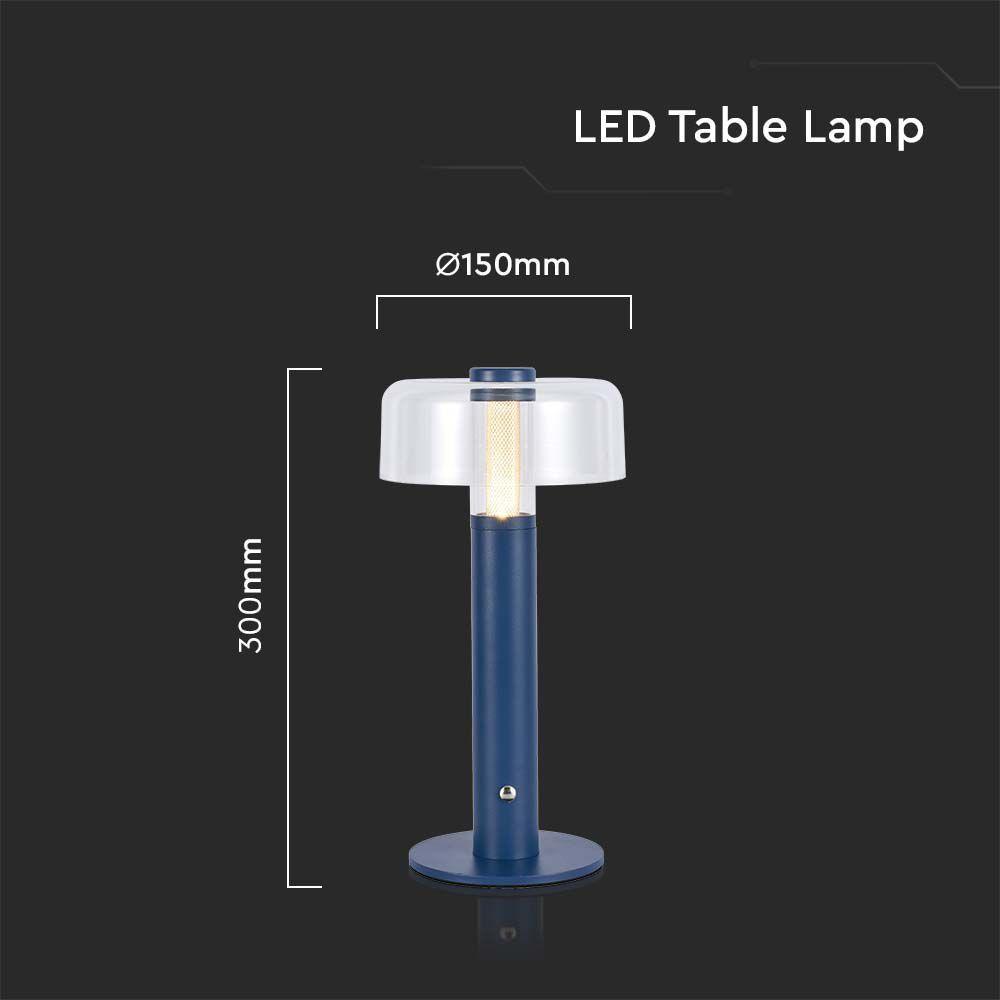 Lampka nocna LED zasilana bateryjnie, Wysokość:30cm, Bateria 1800mAh, Ściemnianie przez dotyk, Barwa:3000k, Obudowa: Fioletowa, VTAC, SKU 7942