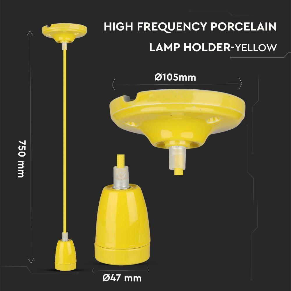 VT-7998 HIGH FREQUENCY PORCELAIN LAMP E27 HOLDER-YELLOW