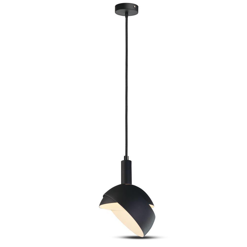 VT-7100 E14 PLASTIC PENDANT LAMPHOLDER WITH SLIDE ALUMINUM LAMPSHADE- BLACK