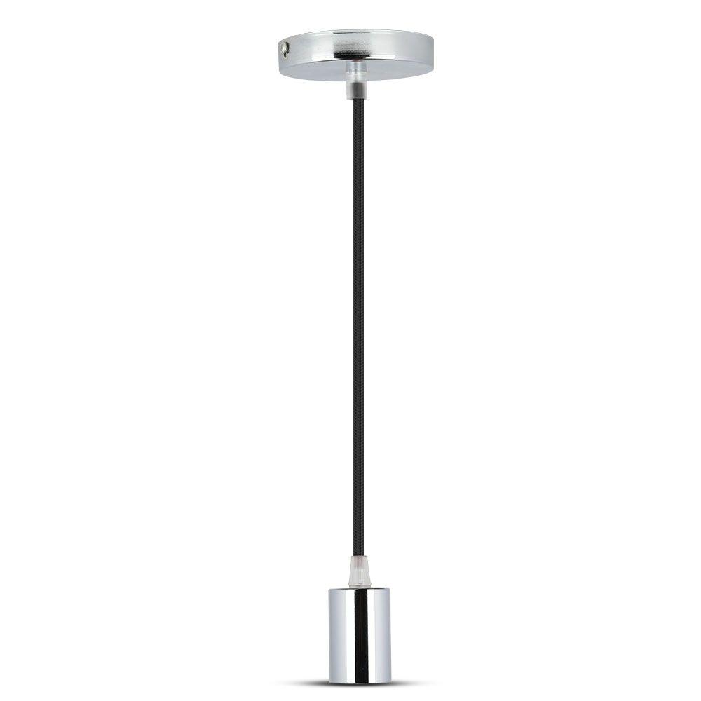 VT-7338 E27 CHROME METAL CUP PENDANT LIGHT-BLACK