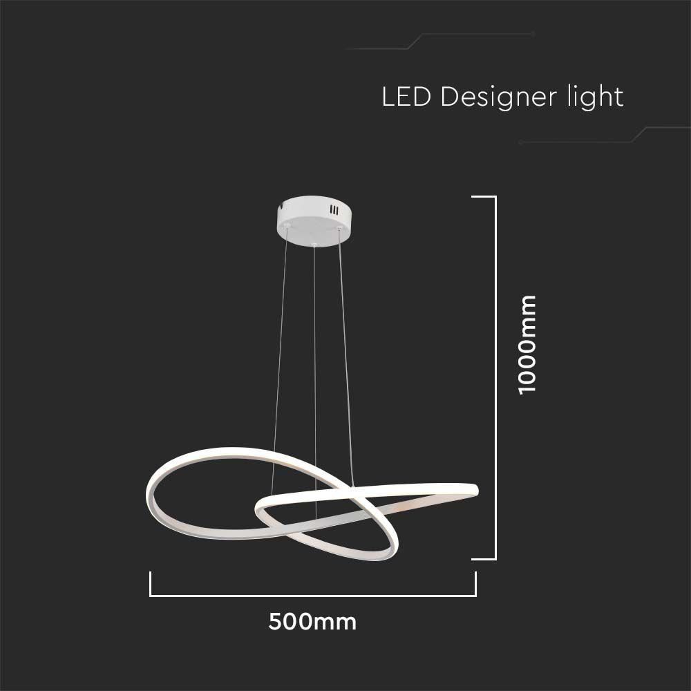 Dekoracyjna Lampa Wisząca LED,  Barwa: 3000K, Obudowa: Biała     , VTAC, SKU 8013