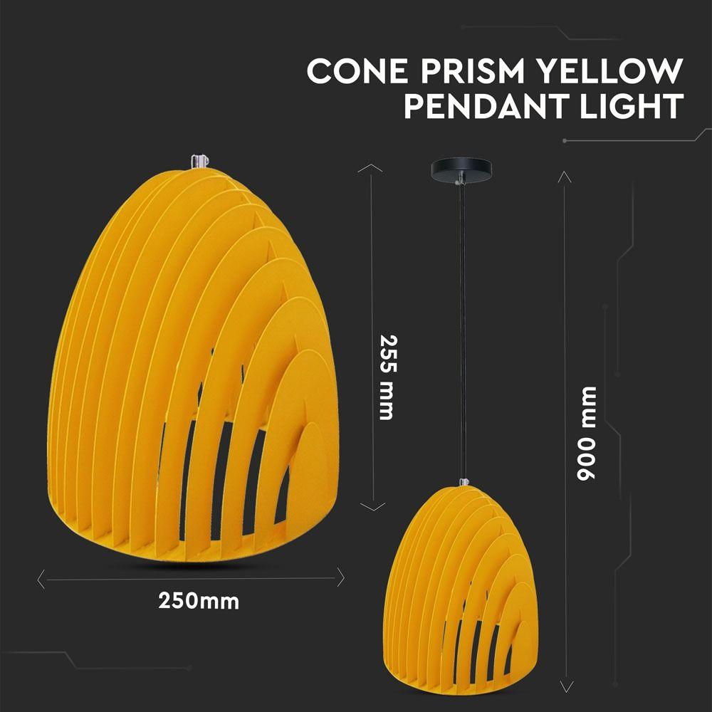 VT-7255 CONE PRISM YELLOW PENDANT LIGHT(E27) D:250*270MM