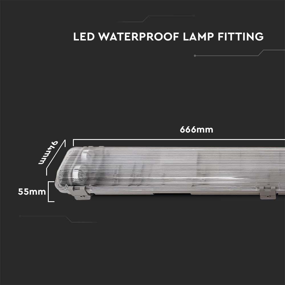 VT-12004 T8 WP LAMP FITTING 2x60CM WITH HERMETIC SEAL IP65