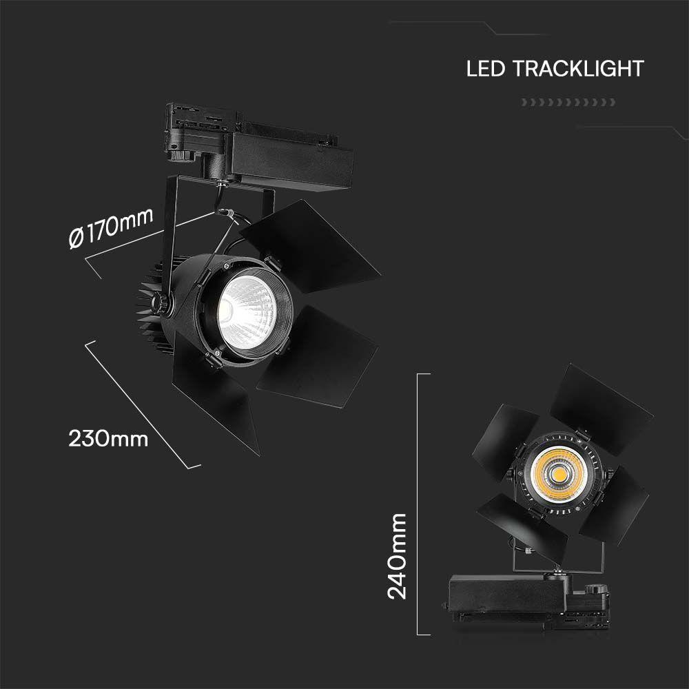 33W Lampa LED na szynoprzewód, Chip Samsung, Barwa: 4000K, 5 lat gwarancji, Obudowa: Czarna , VTAC, SKU 21372