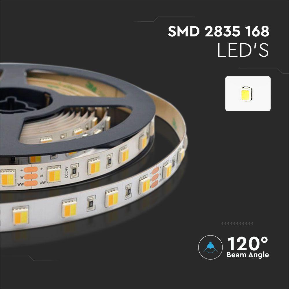 14W Taśma LED, Barwa:3w1, IP65, Zasilanie: 24V, Rolka:5m, VTAC, SKU 2898