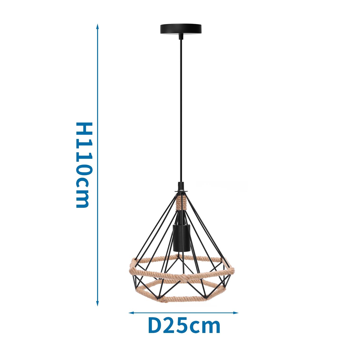 Retro pendant lamp with iron frame ( Steel )