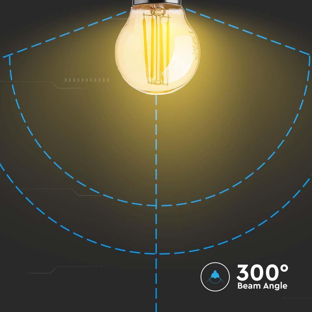 4W G45 Żarówka LED Filament, Klosz Bursztynowy, Barwa:2200K, Trzonek:E27, VTAC, SKU 217100