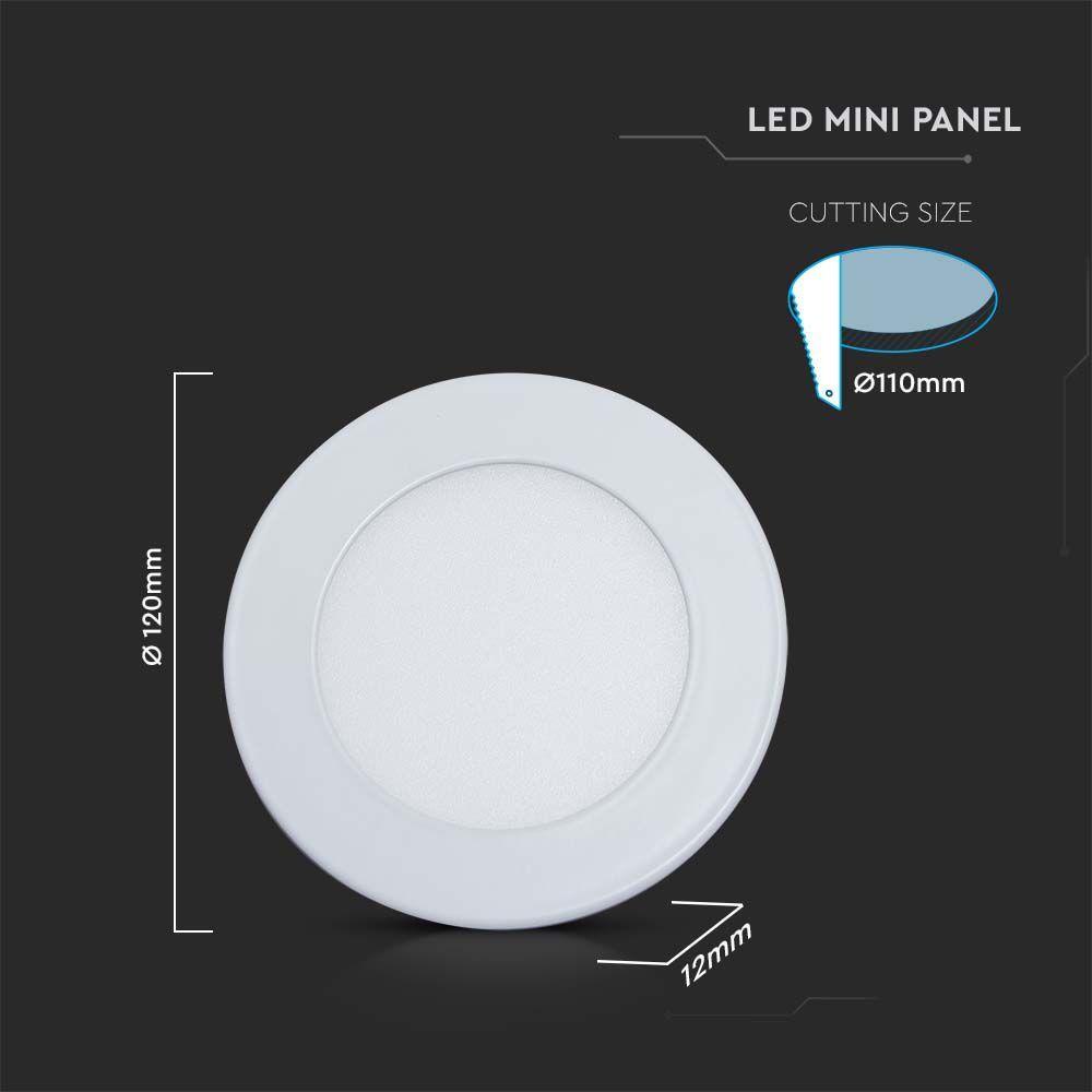 6W Panel LED , Barwa:3w1/ Okrągły, VTAC, SKU 6982