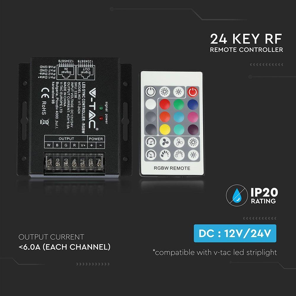 VT-2424 288W LED RGBW SYNC CONTROLLER WITH 24B RF DIMMER