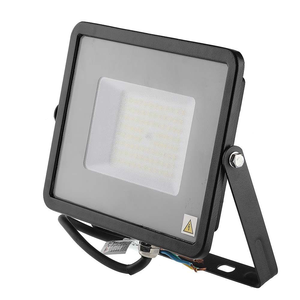 VT-56 50W SMD FLOODLIGHT SAMSUNG CHIP 4000K BLACK BODY GREY GLASS