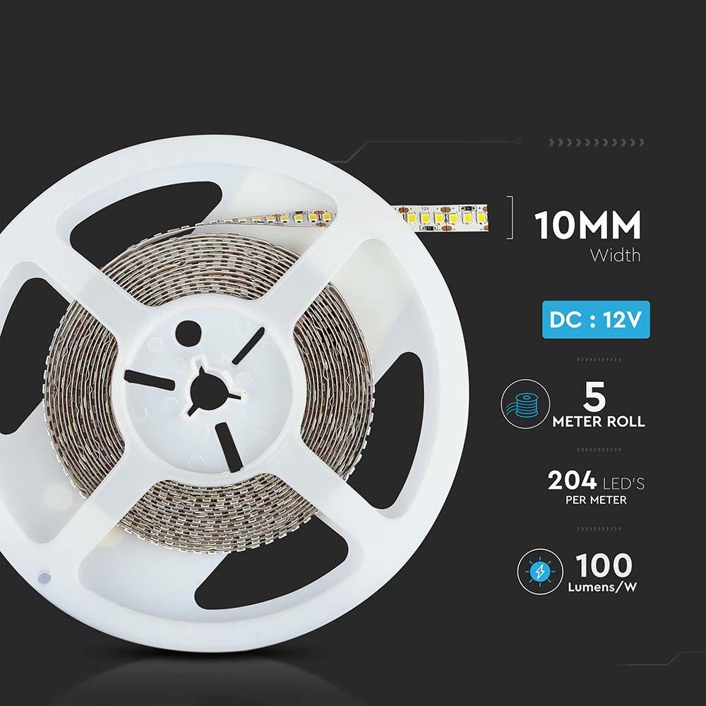 VT-2835 204 17W/M LED STRIP LIGHT 6400K  IP20 (5M/ROLL)(PRICE PER M)