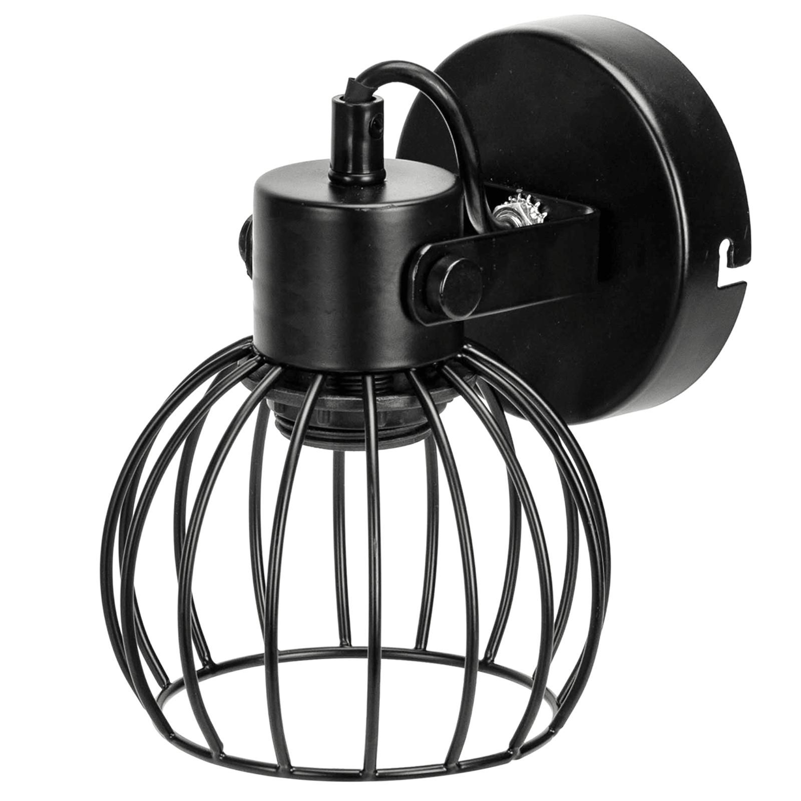 Metal wall light black (without light source) E27