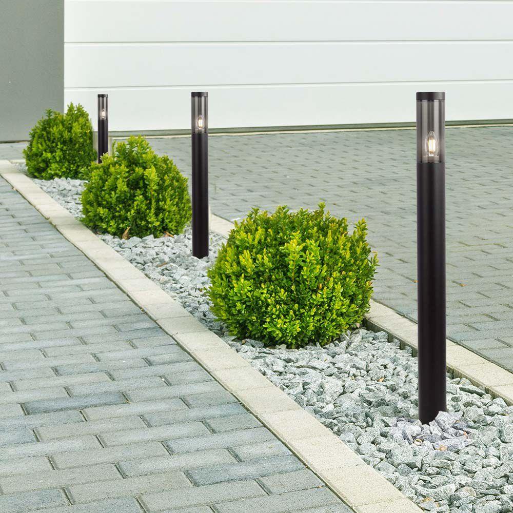 VT-1185 BOLLARD GARDEN FITTING LIGHT E27 (76x119x1000mm) SMOKE PLASTIC/SS BLACK BODY IP44