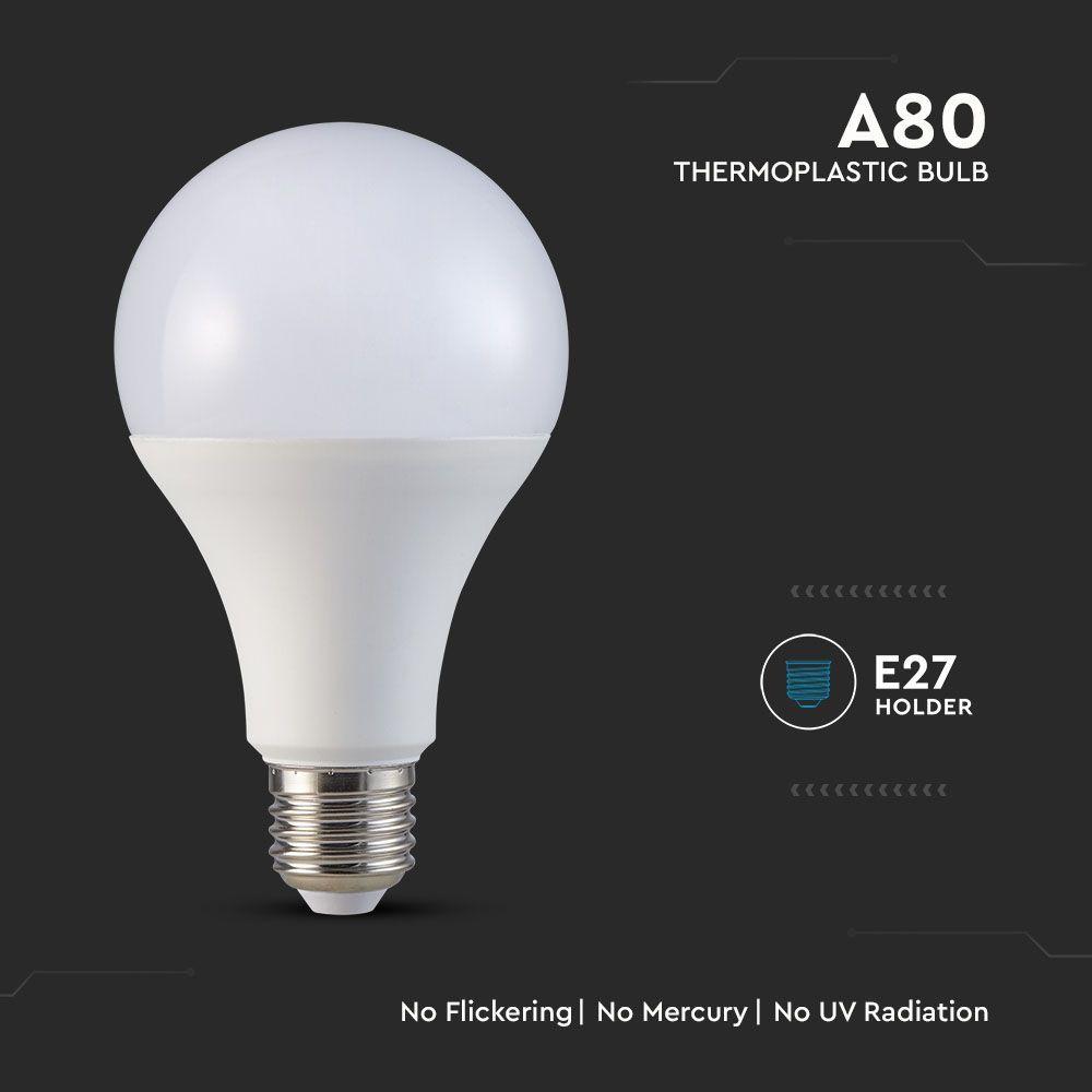 VT-233 20W A80 LED PLASTIC BULB SAMSUNG CHIP 6500K E27 120LM/W