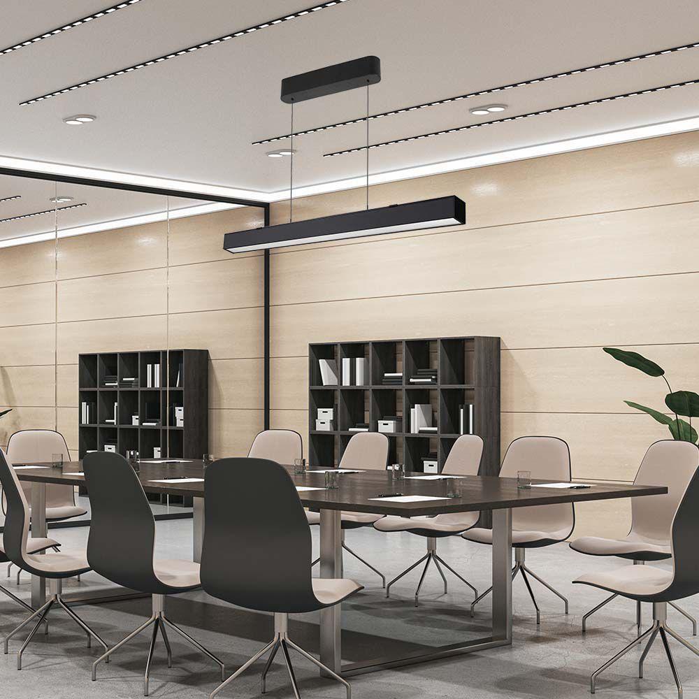 VT-7-44 40W LED LINEAR HANGING SUSPENSION LIGHT-SAMSUNG CHIP-UP & DOWN SYSTEM 3IN1 BLACK BODY