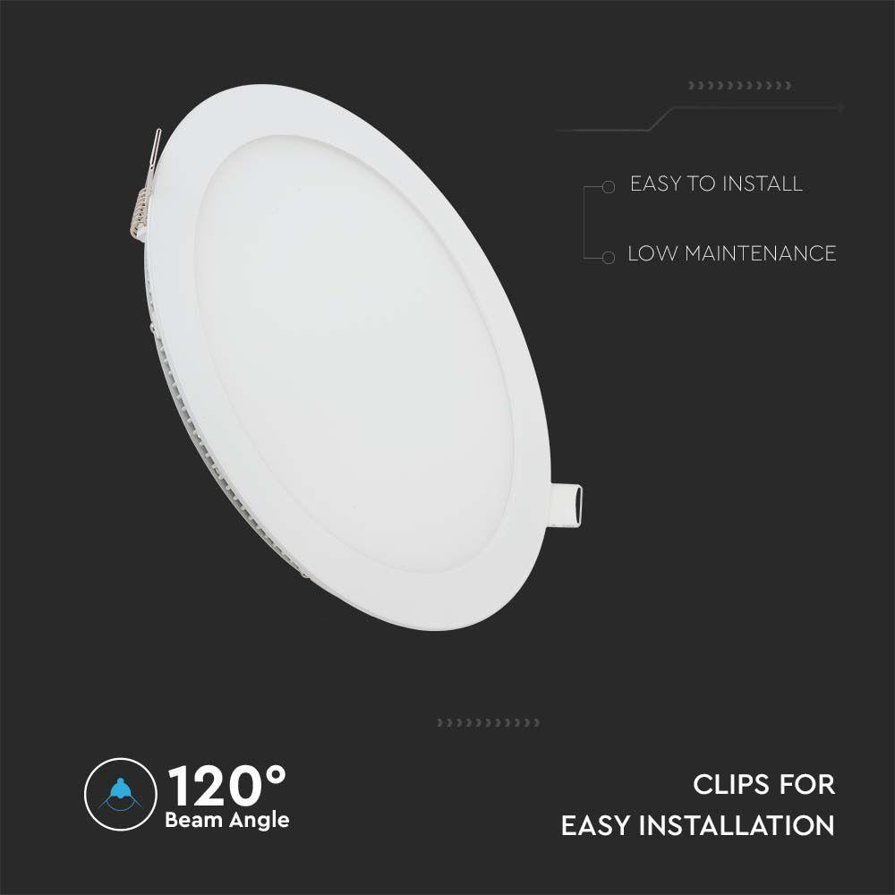 6W Panel LED, Barwa:3000K, Okrągła, VTAC, SKU 214854