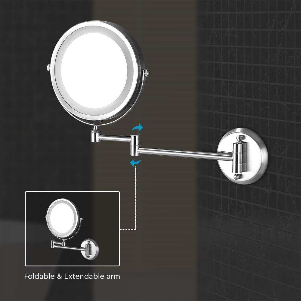 VT-7571 3W LED MIRROR LIGHT WALL MOUNTED 4xAA BATTERY NICKEL