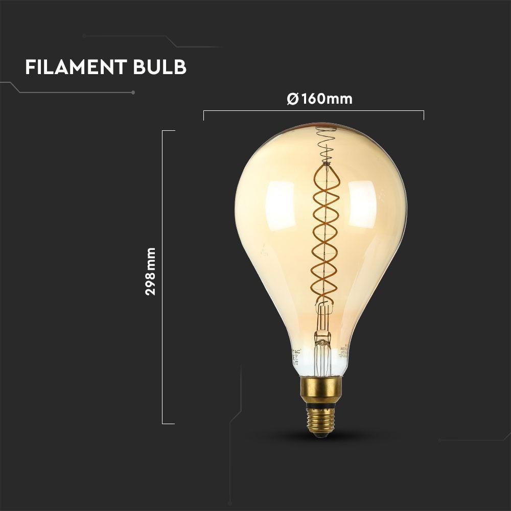 VT-2138D 8W A165 LED FILAMENT BULB WITH 2000K E27 DIMMABLE