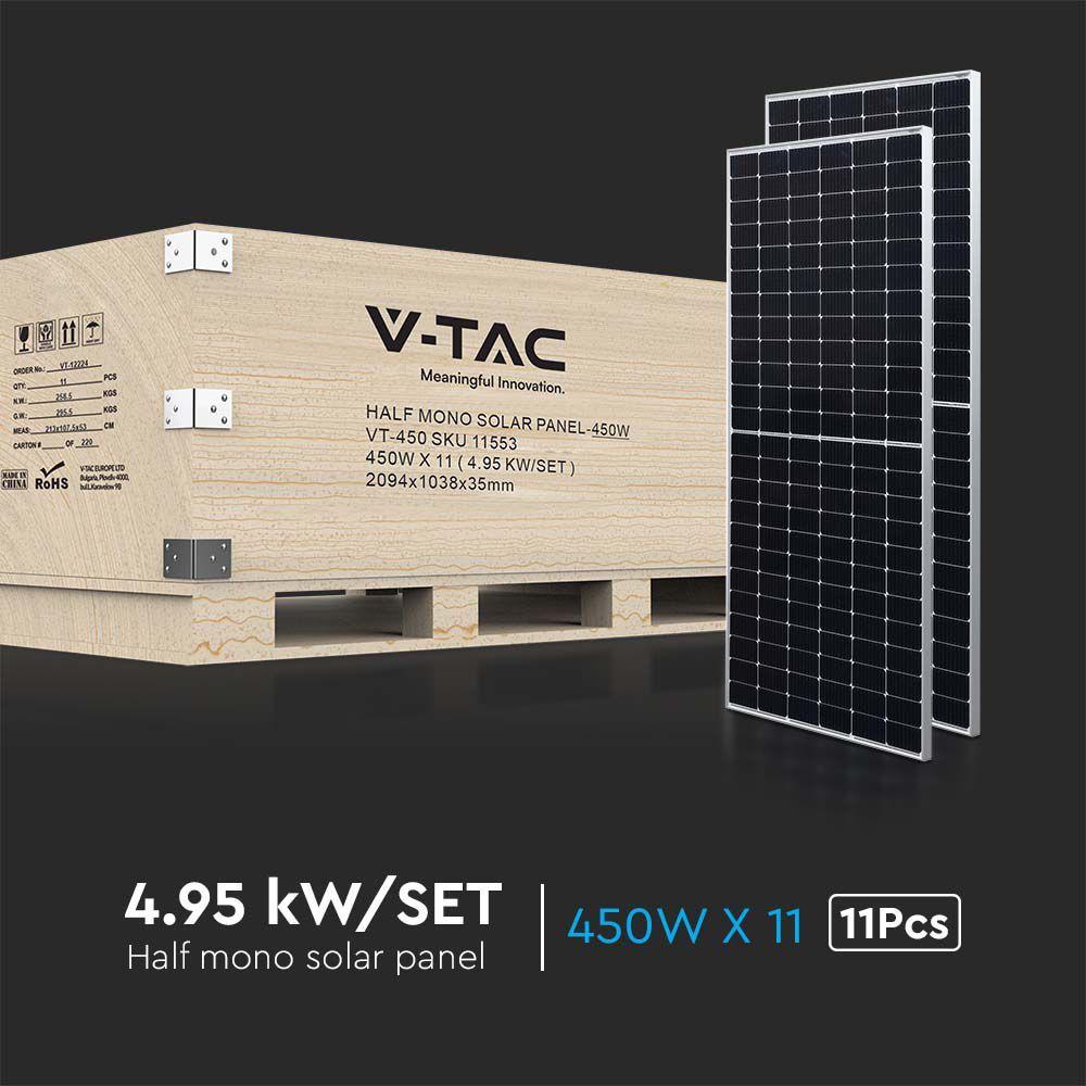 450W X 11 (4.95 KW/SET) HALF MONO SOLAR PANEL 36V (D:2094*1038*35MM)