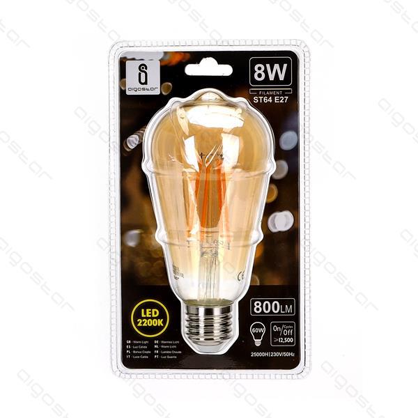 LED Filament Bulb (Amber) ST64 E27 8W