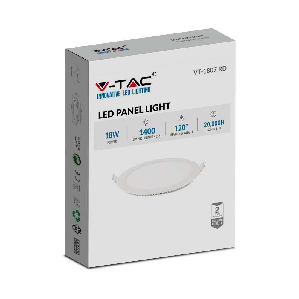 VT-1807 18W LED PREMIUM PANEL 2700K ROUND