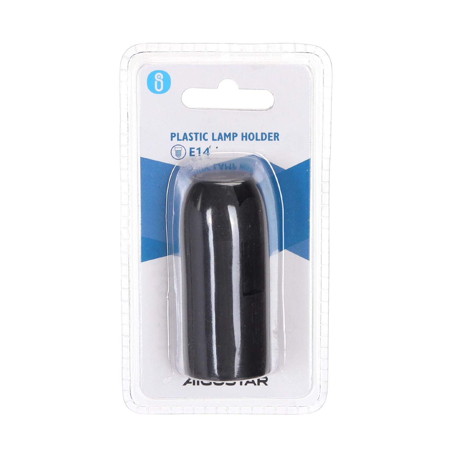 E14 Plastic Spring Terminal Lamp Holder Black