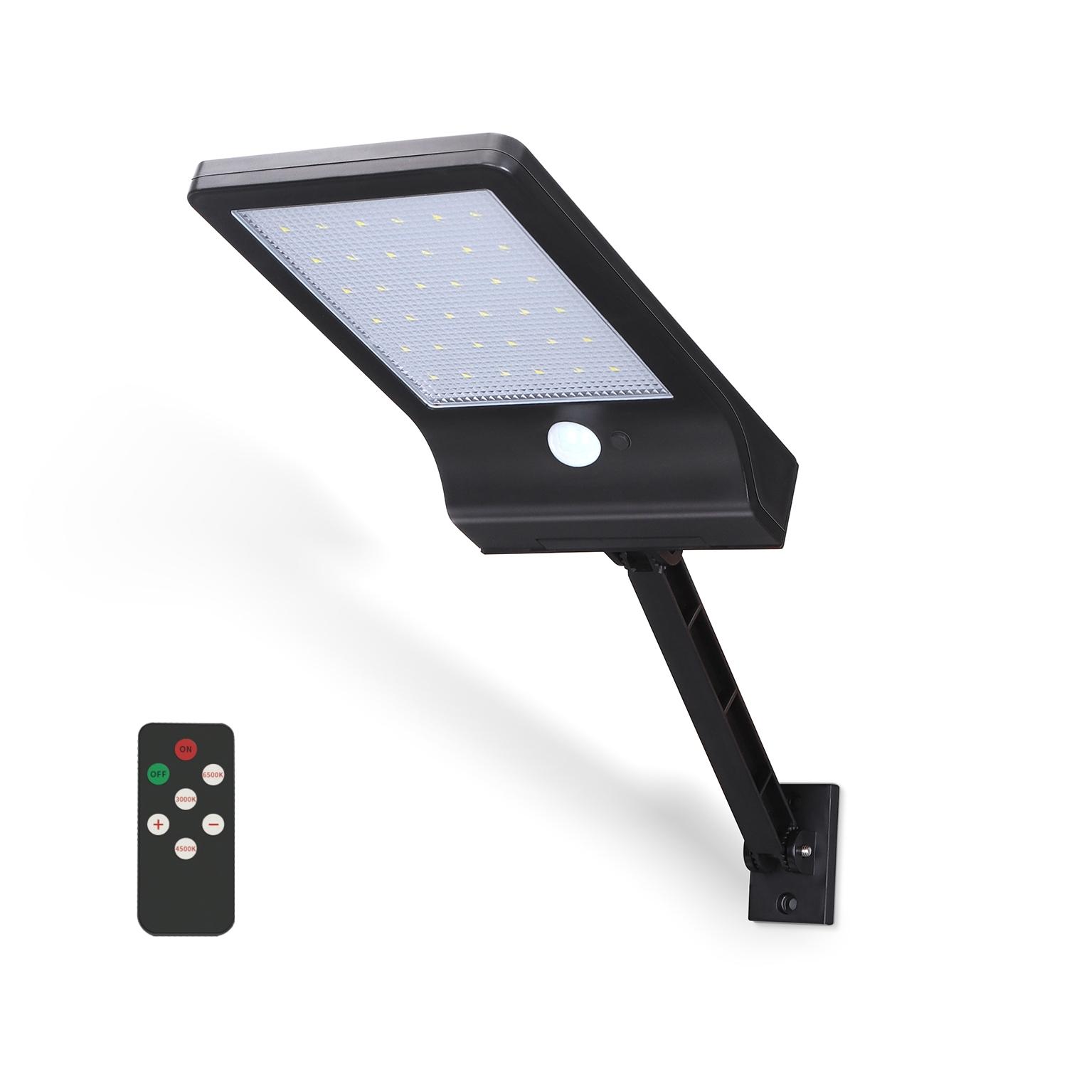 LED Solar Motion Sensor Wall Light Black 3000-6500K