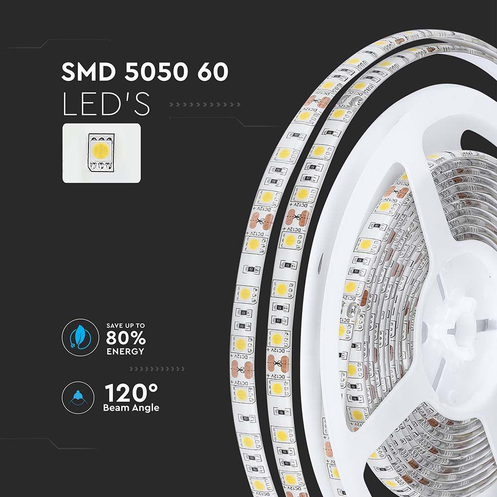 11W Taśma LED, Barwa:3000K, IP65 , Rolka:5m, VTAC, SKU 212149