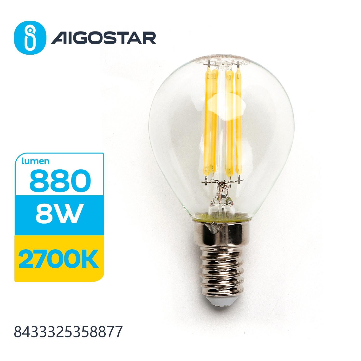 LED Filament Bulb (Clear) G45 E14 8W