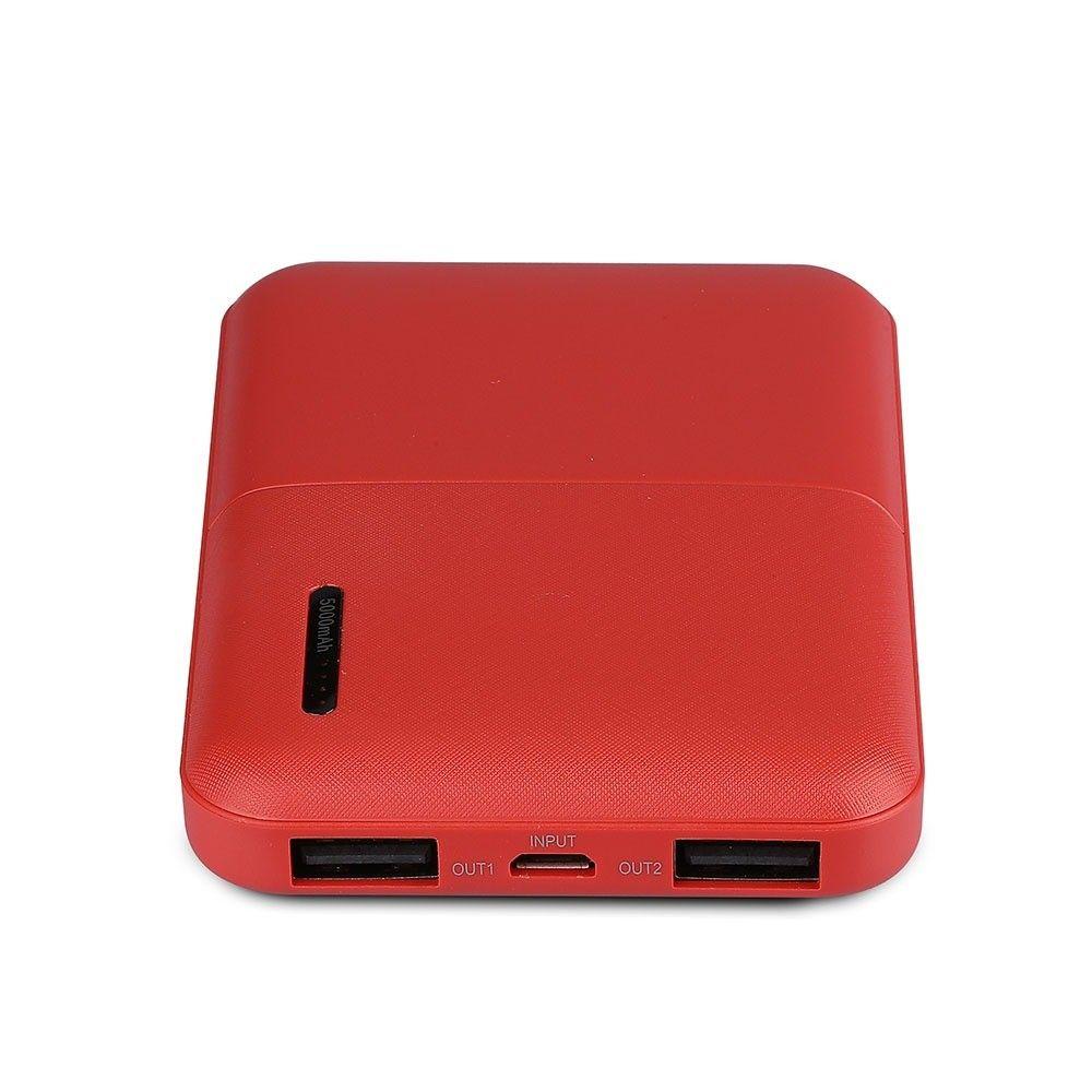 Power Bank, 3.7V/5000mAh, Czerwony, VTAC, SKU 8894